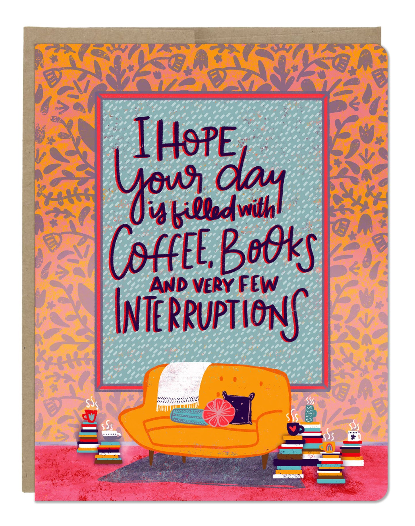 Coffee and Books Greeting Card