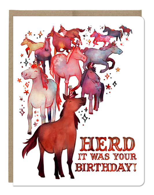 Herd It Was Your Birthday Greeting Card