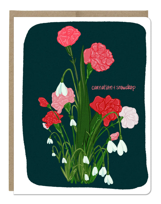 January Birth Month Flower Carnation/Snowdrop