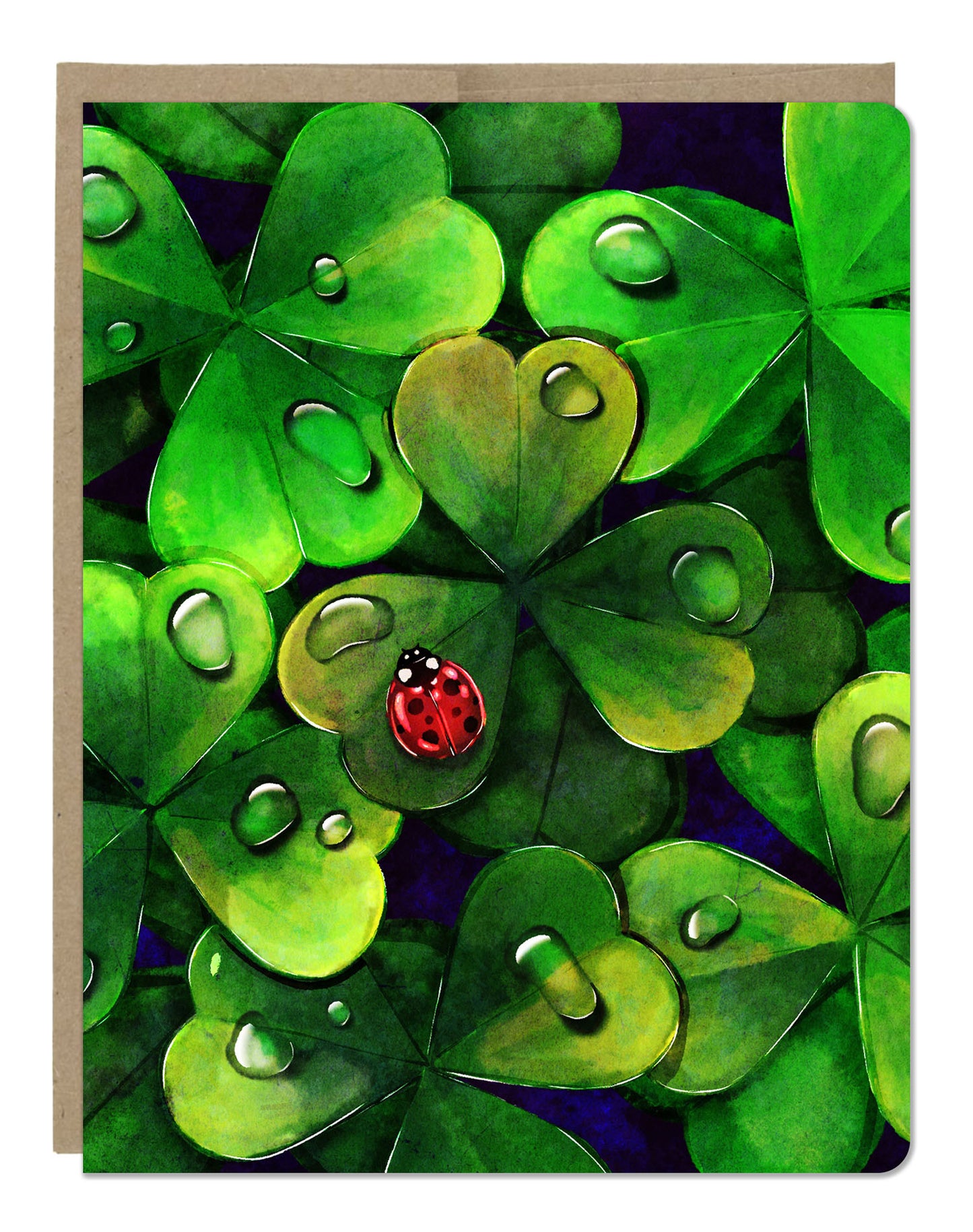 Lady Bird on Clover Card