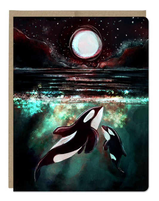 Orcas Greeting Card