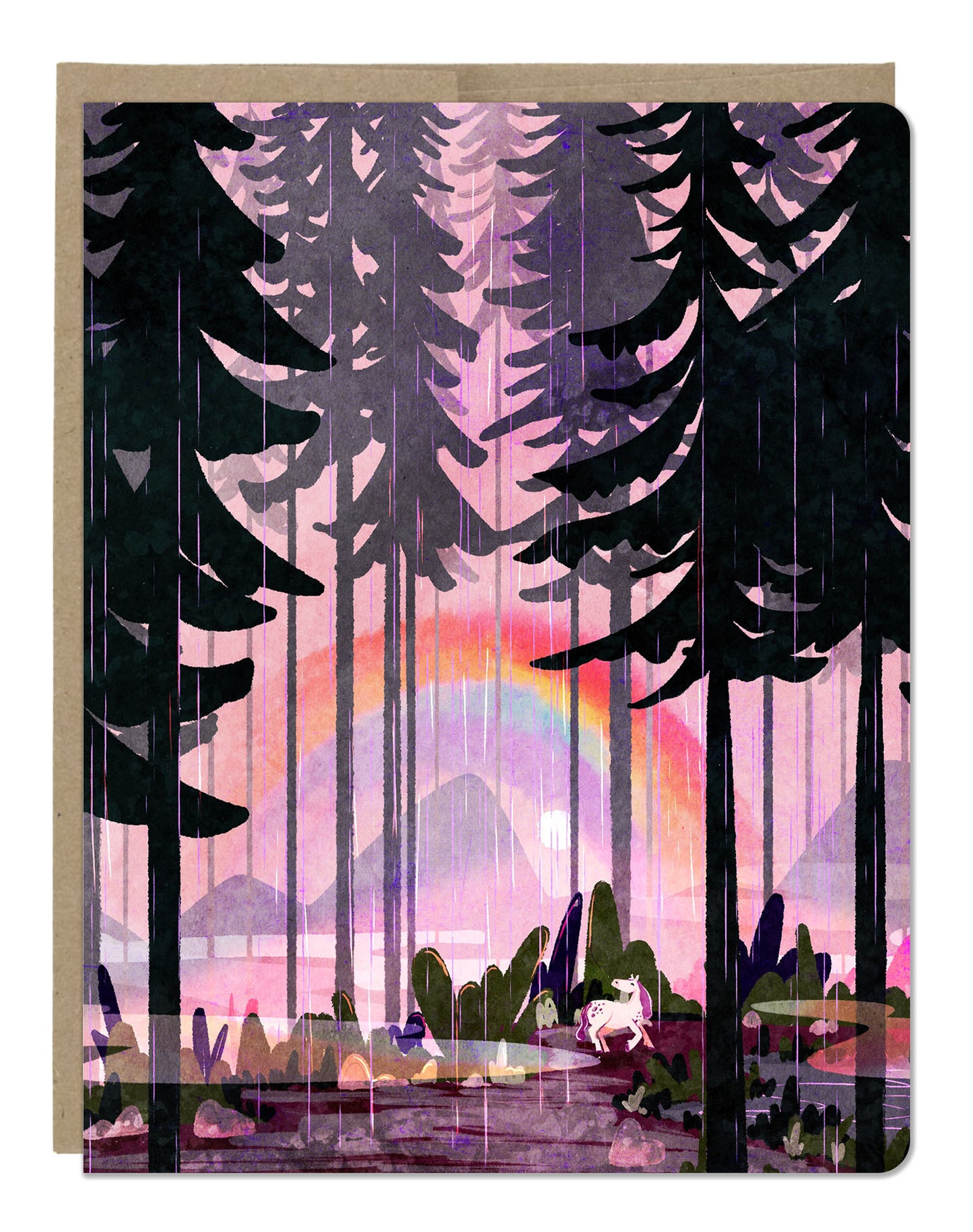 Rainbow and Trees Card