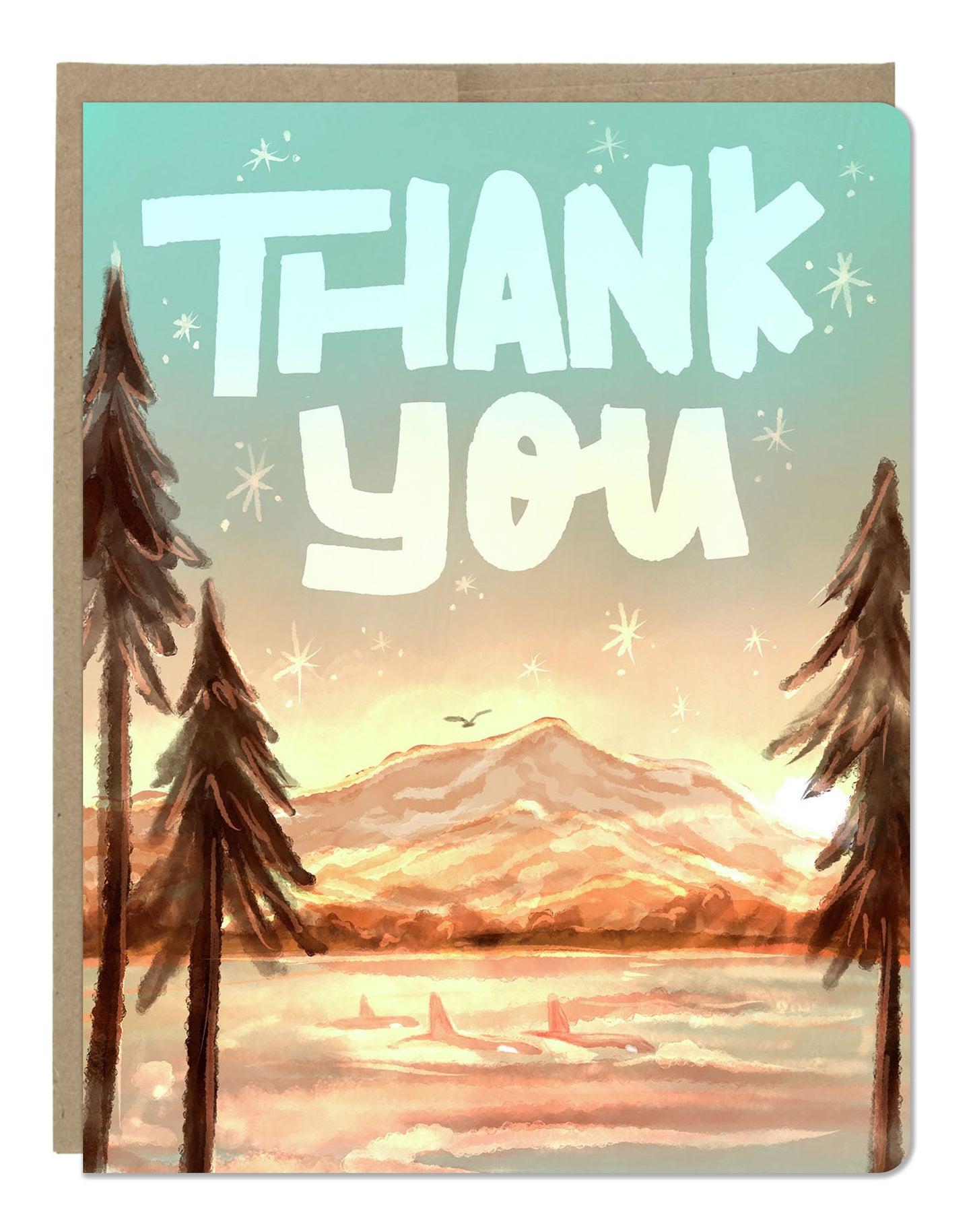 Thank You Orca Greeting Card